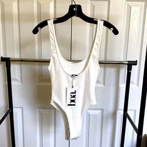 White tank top style bodysuit from UK brand Because of Alice!